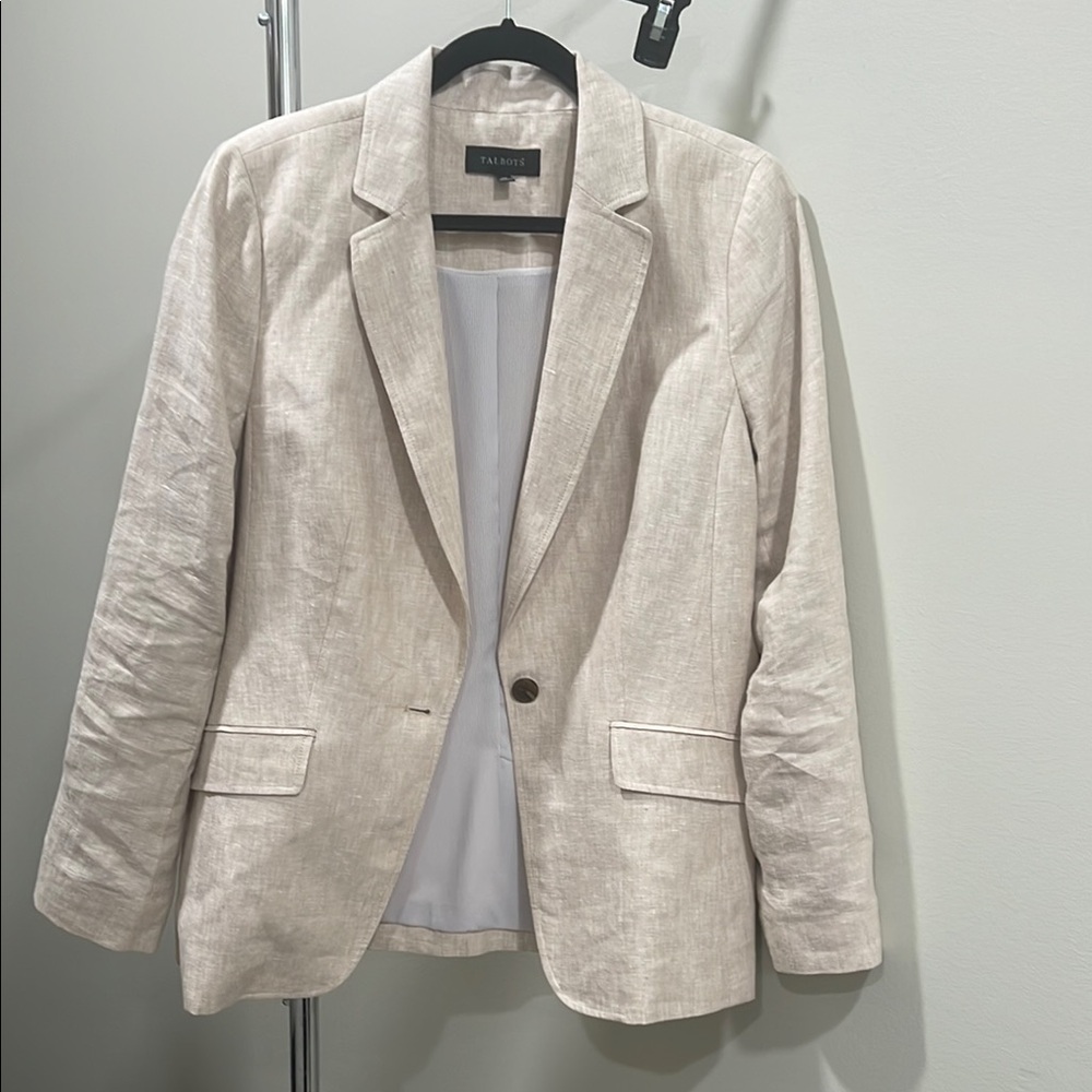 Talbots Cream Blazer Tailored Suit Jacket